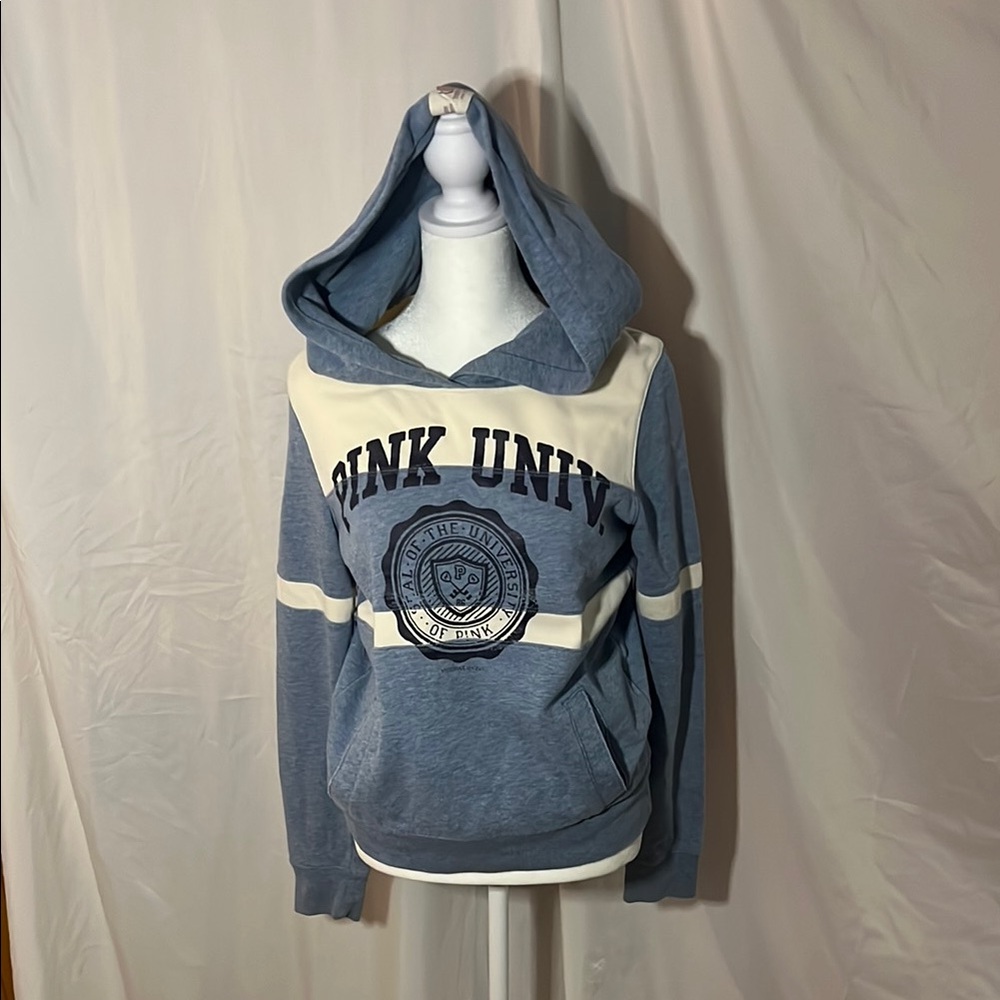 Victoria's Secret Pink Blue and White Hoodie